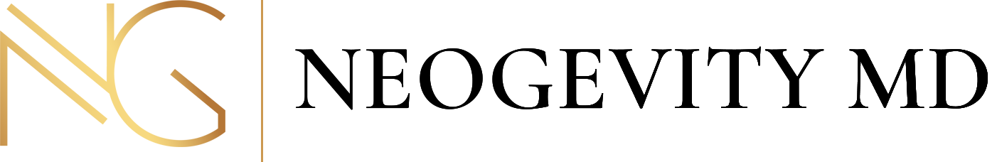 Gold and black NeoGevityMD logo